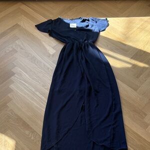 NWT Women's Navy Wrap Maxi Dress